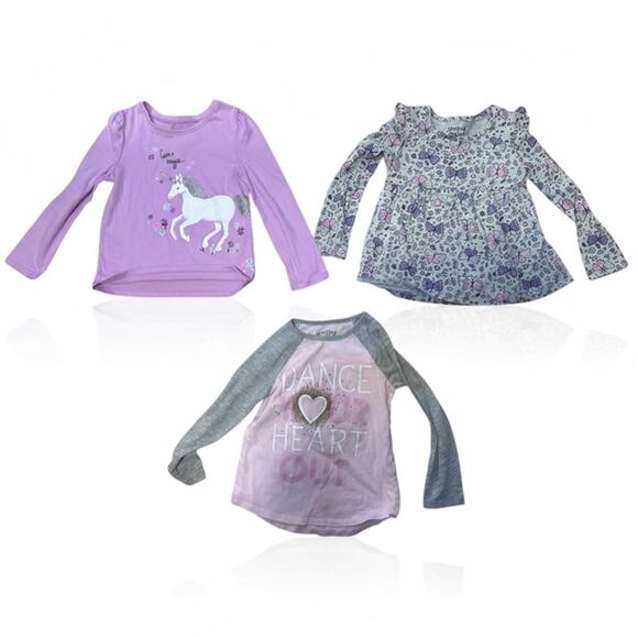 Jumping Beans Girls Lot Size 4T – 3 Long Sleeve Tops - Picture 1 of 2